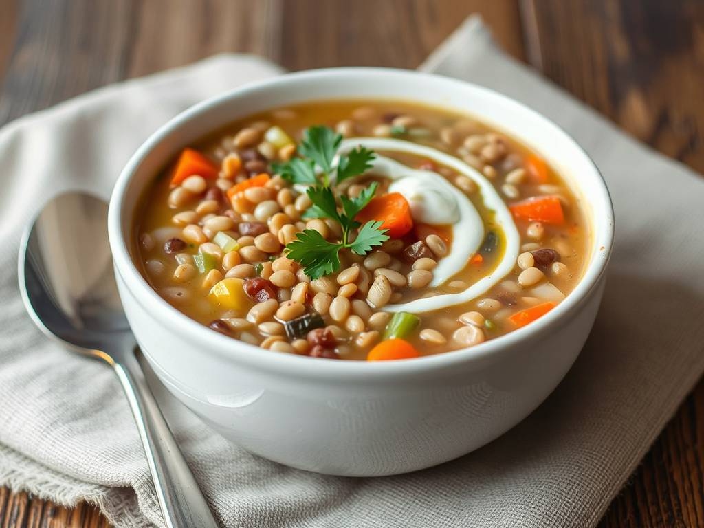 How to Make Barley Soup: Barley & Veg, Slow-Cook Until Tender(1)