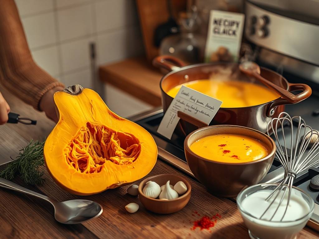 How to Make Butternut Squash Soup: Roast Squash, Blend with Cream(1)