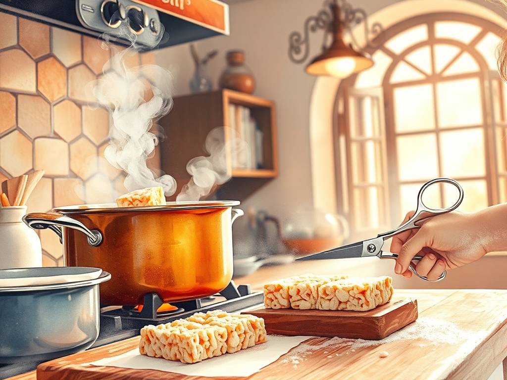 How to Make Rice Krispie Treats: Marshmallow & Rice Cereal, Press & Cut