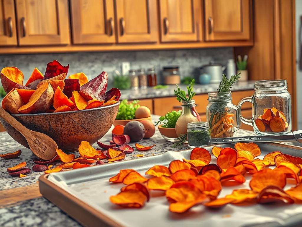 How to Make Veggie Chips: Sweet Potato, Beet & Carrot, Bake How to Make Veggie Chips: Sweet Potato, Beet & Carrot, Bake