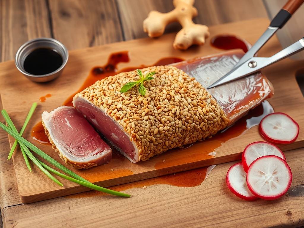 How to Grill Tuna with Sesame Crust and Soy(1)
