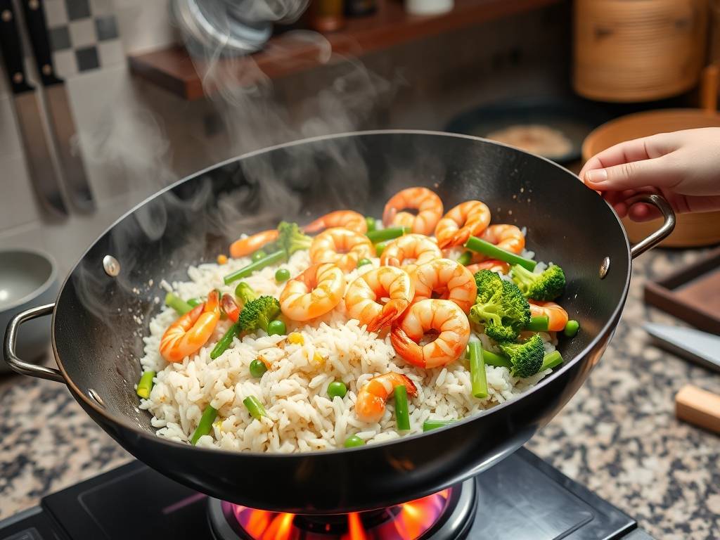 How to Make Shrimp Fried Rice with Egg and Veggies