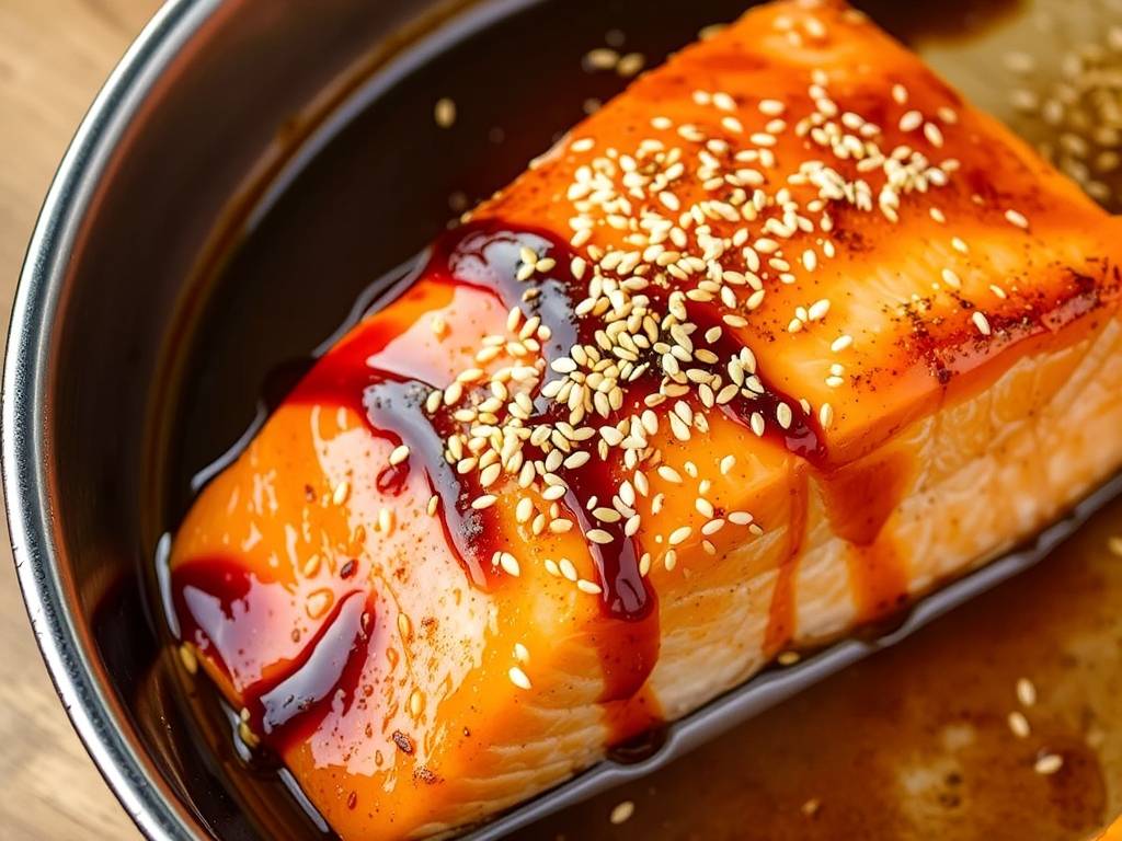 How to Bake Salmon with Teriyaki and Sesame Sauce(1)