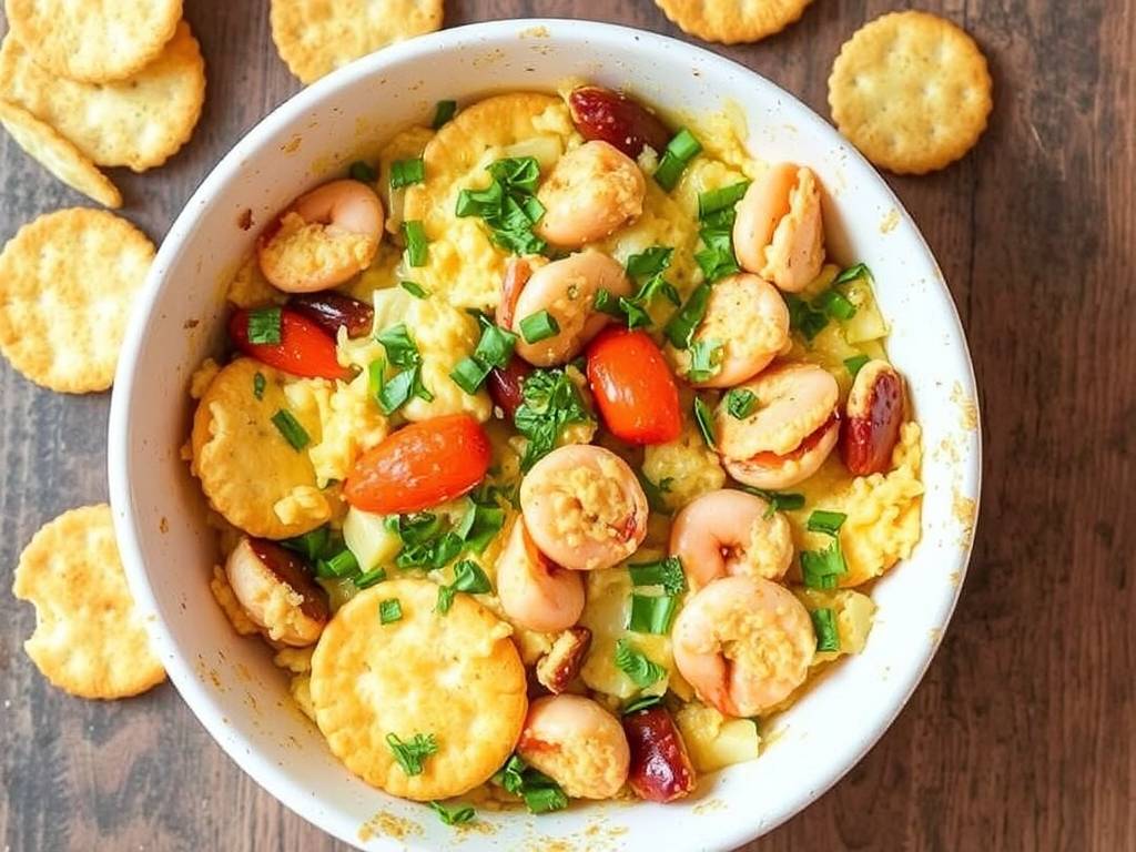 How to Bake Seafood Casserole with Cheese and Crackers