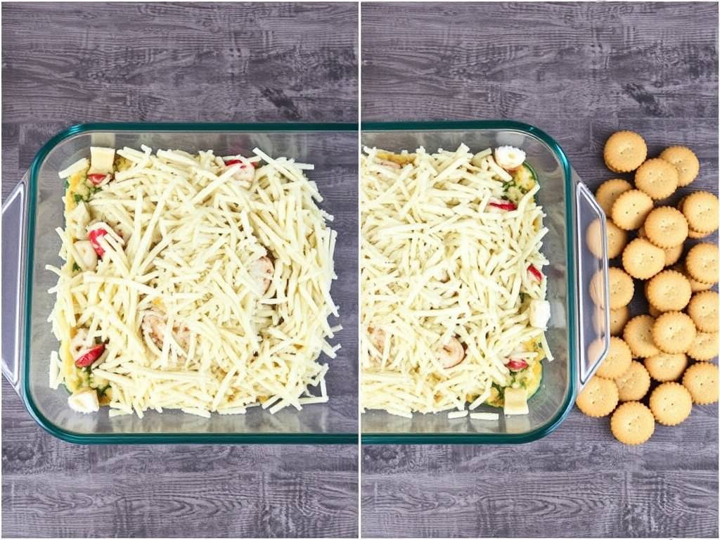 How to Bake Seafood Casserole with Cheese and Crackers(1)