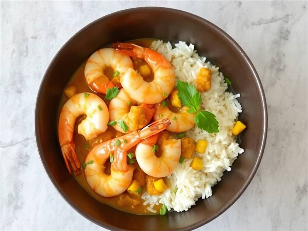 How to Cook Prawns with Coconut Curry and Rice(1)