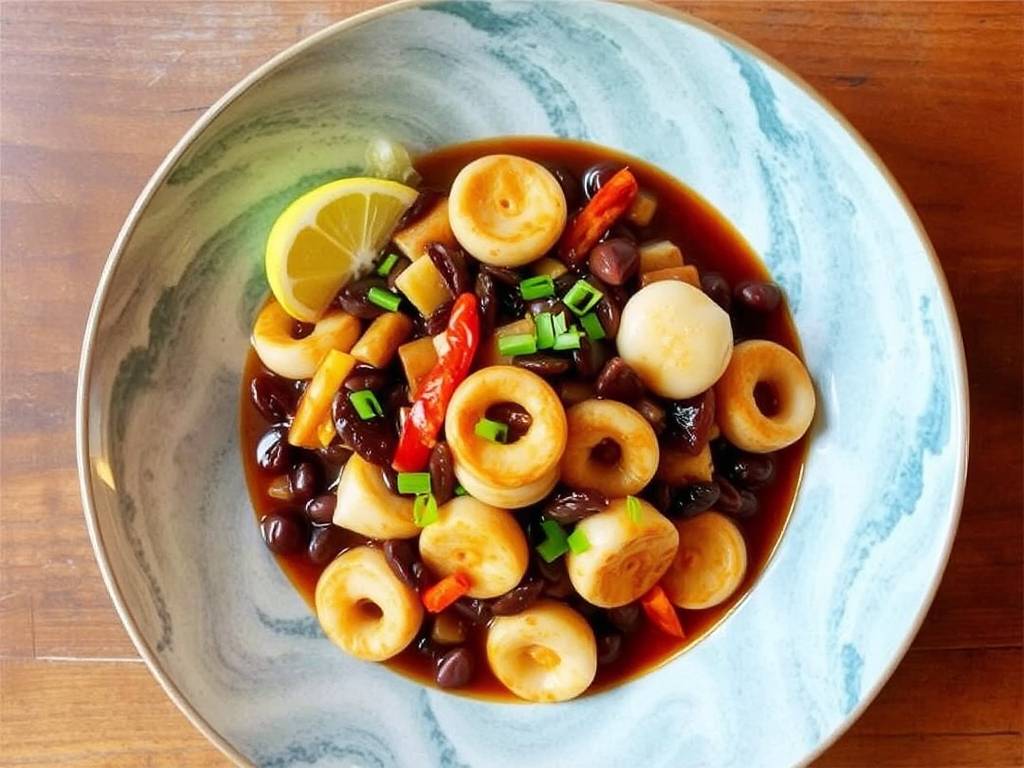 How to Cook Squid with Black Bean and Chili Sauce(1)