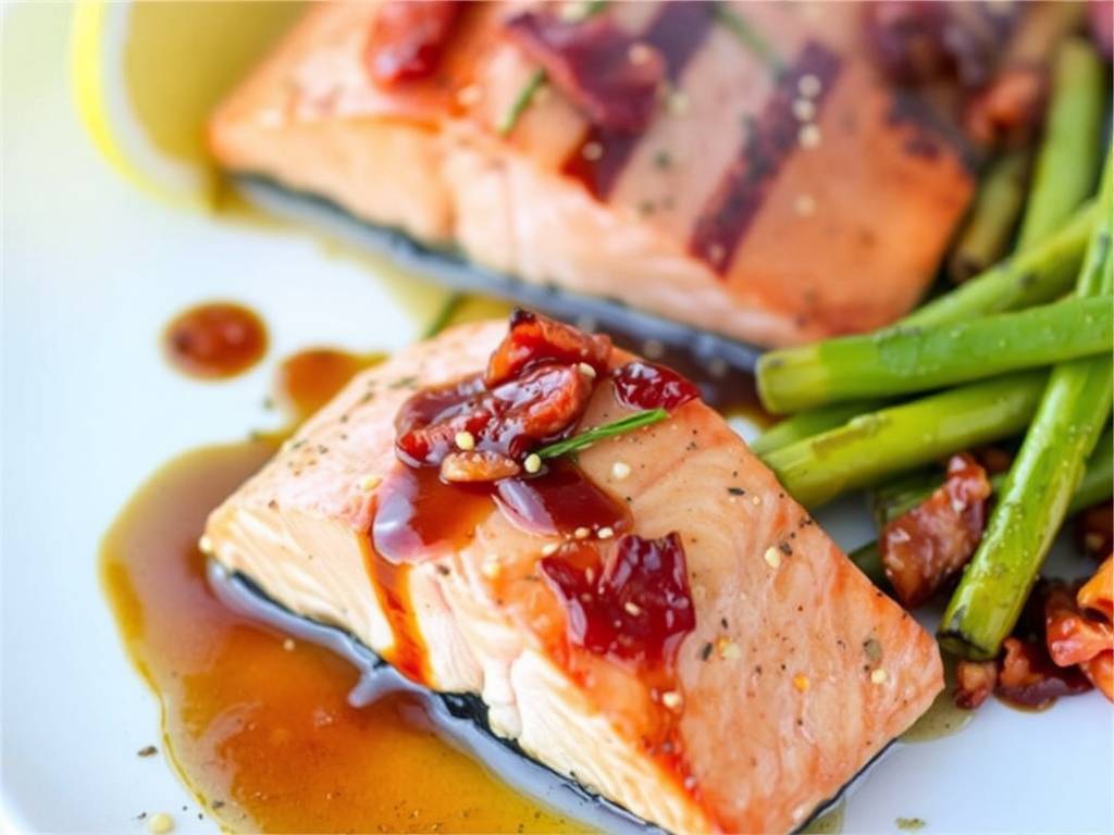 How to Grill Salmon with Maple Glaze and Bacon(1)
