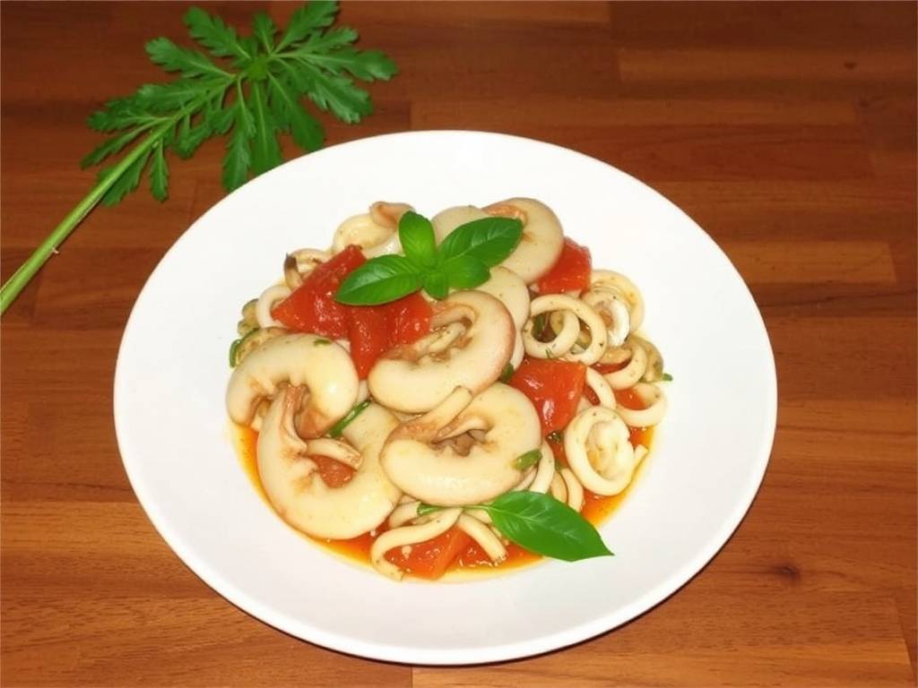 How to Cook Squid with Garlic and Tomato Sauce(1)