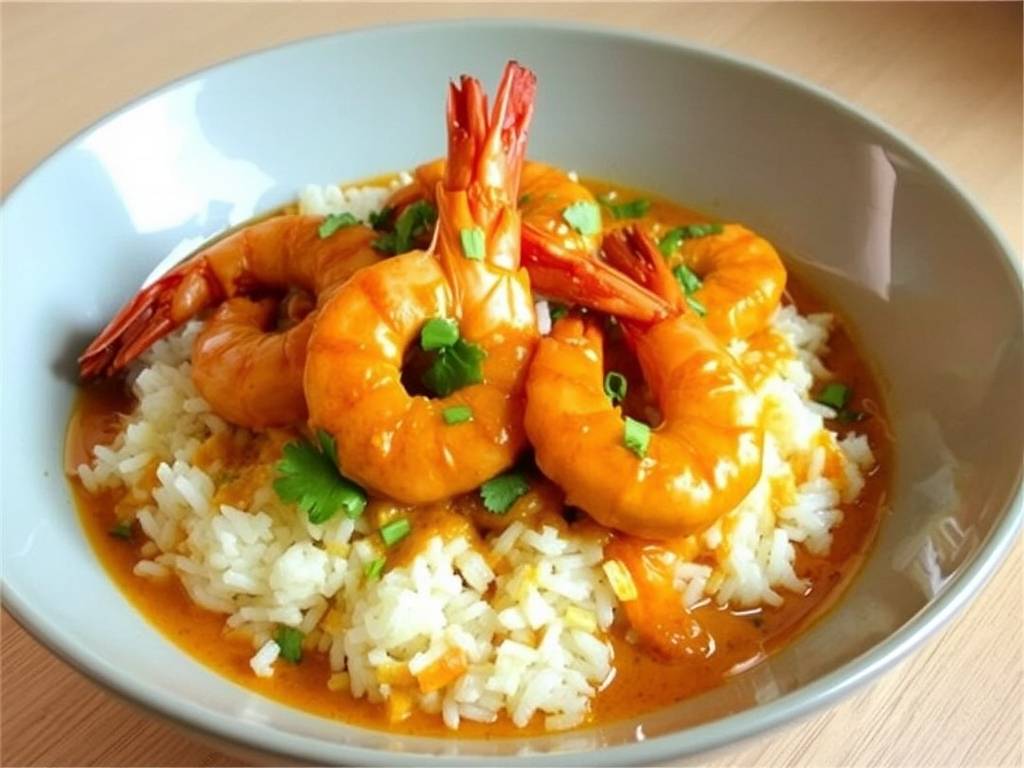 How to Cook Prawns with Curry Sauce and Rice(1)