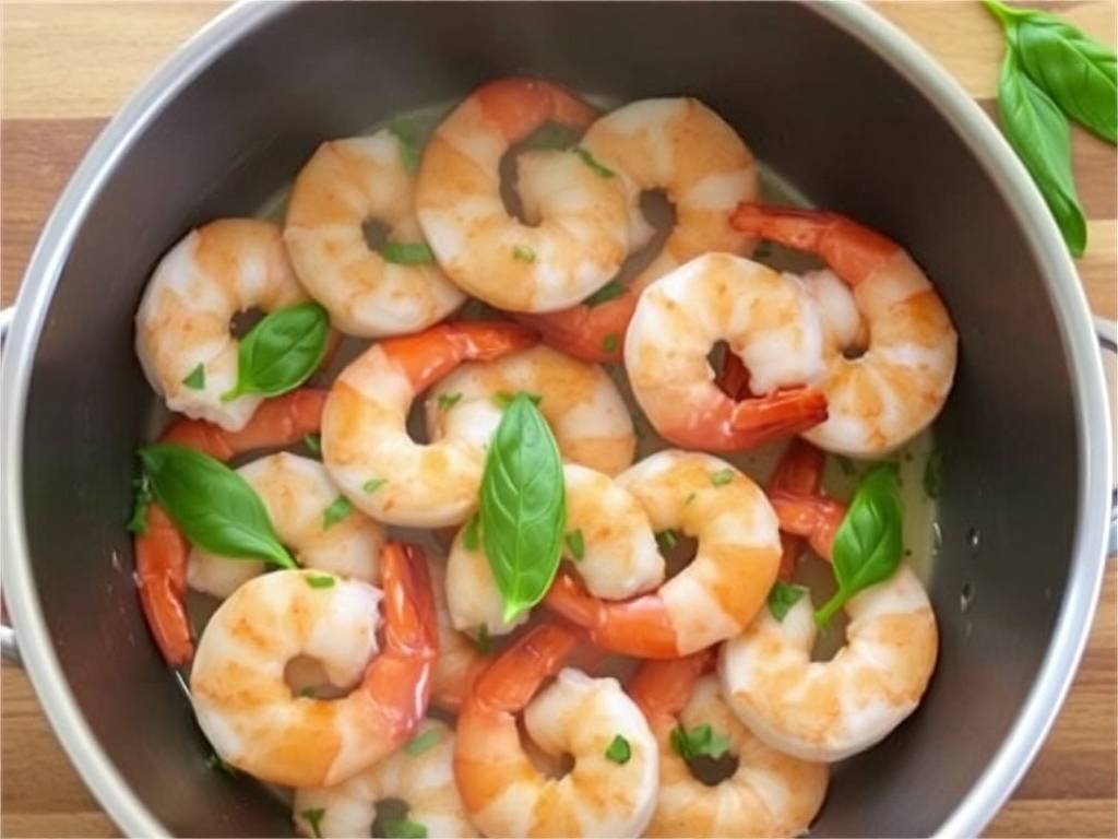 How to Cook Shrimp with White Wine and Basil(1)