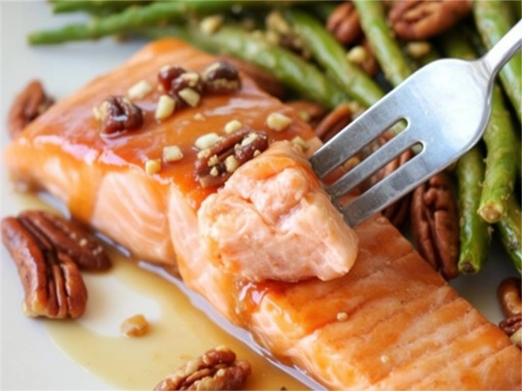 How to Bake Salmon with Brown Sugar Glaze and Pecans(1)