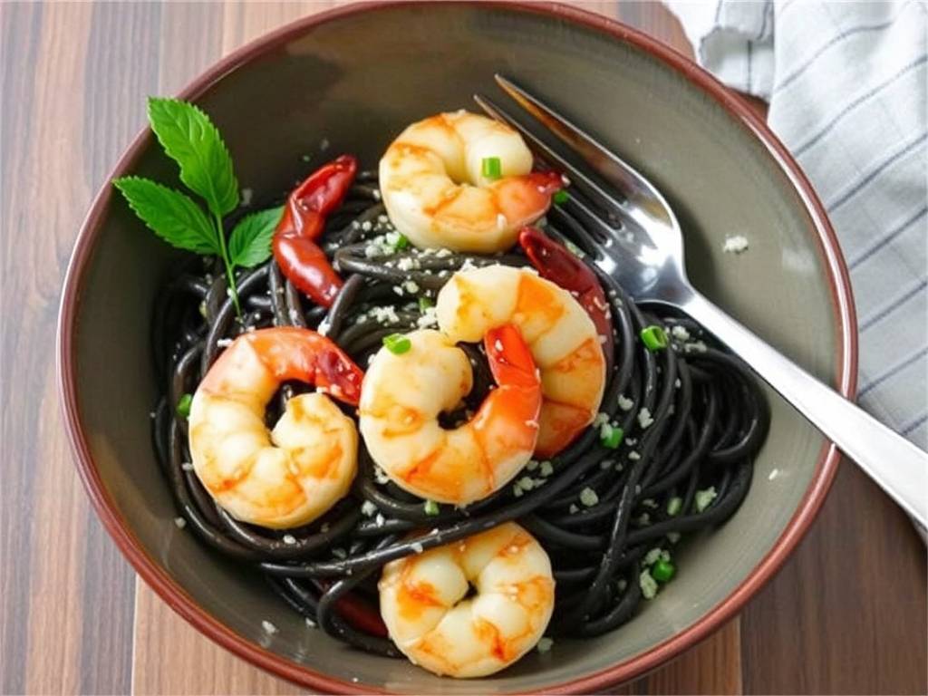 How to Cook Squid Ink Pasta with Shrimp How to Cook Squid Ink Pasta with Shrimp