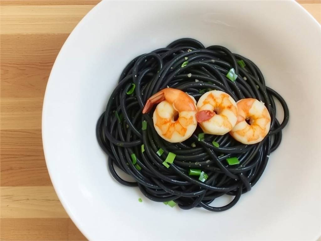 How to Cook Squid Ink Pasta with Shrimp(1)