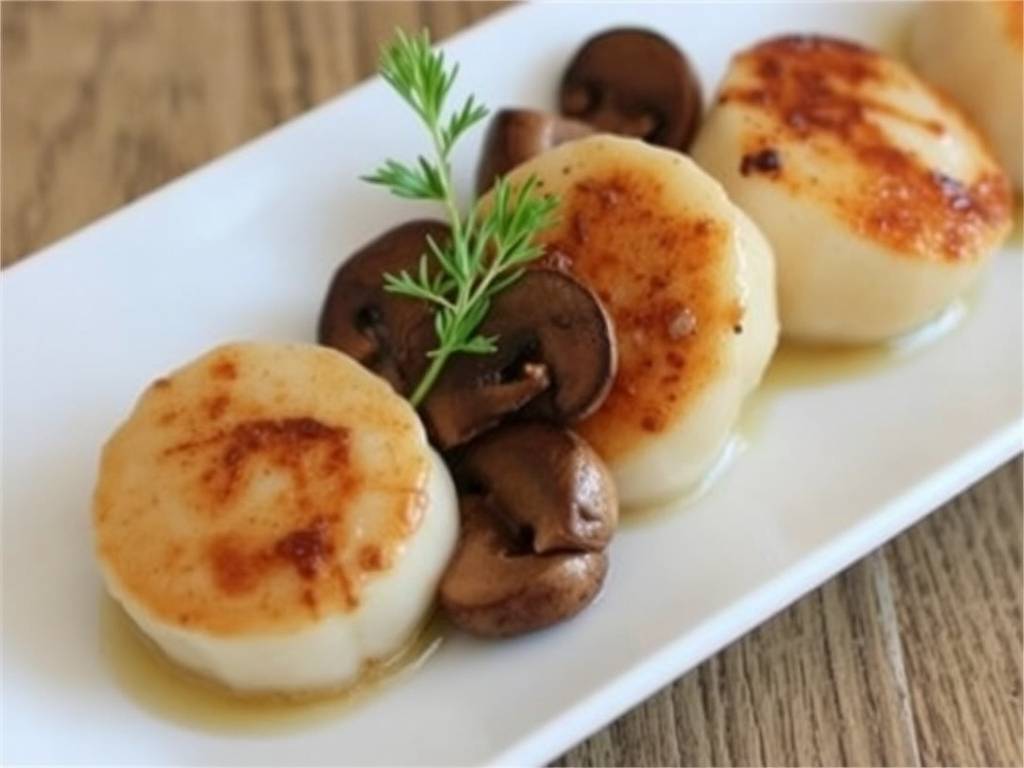 How to Cook Scallops with White Wine and Mushrooms(1)