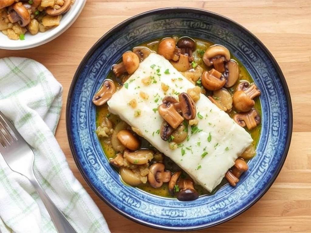 How to Bake Cod with Mushroom and Onion Sauce(1)