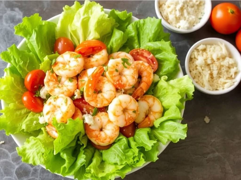 How to Make Shrimp Salad with Lettuce and Tomato(1)