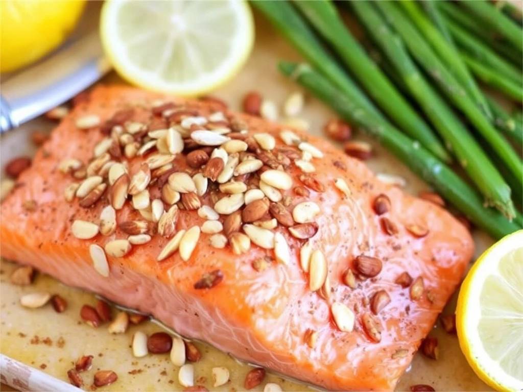 How to Bake Salmon with Almonds and Lemon(1)