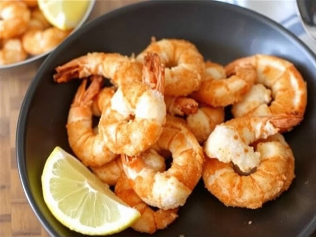 How to Make Fried Shrimp with Lemon Wedges(1)