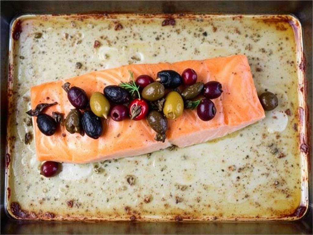 How to Bake Salmon with Olives and Capers(1)