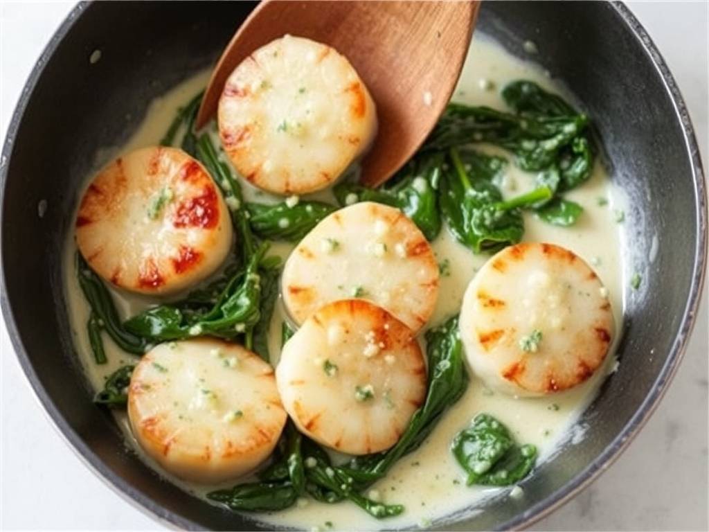 How to Cook Scallops with Spinach and Cream How to Cook Scallops with Spinach and Cream
